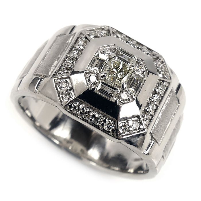 Pt 900プラチナ リング 指輪 ダイヤモンド0.71 ct 20.5号 15.5 g メンズ