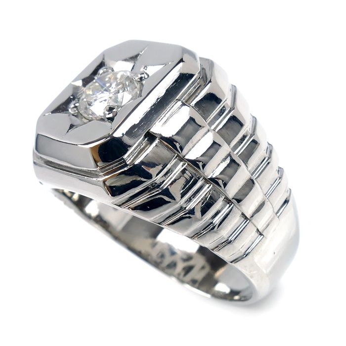 Pt 900プラチナ リング 指輪 ダイヤモンド1.088 ct 29.4 g 28号 メンズ