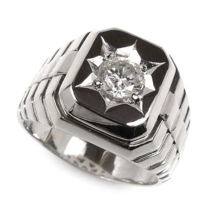Pt900プラチナ リング 指輪 ダイヤモンド1.088ct 29.4g 28号 メンズ