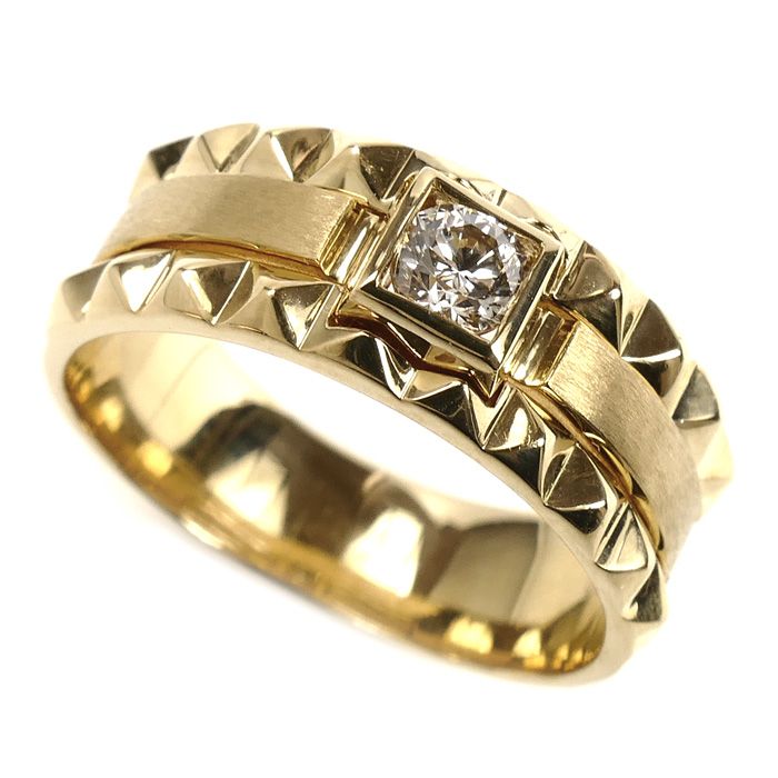 K18YG イエローゴールド リング 指輪 ダイヤモンド0.25ct 18号 7.9g ユニセックス