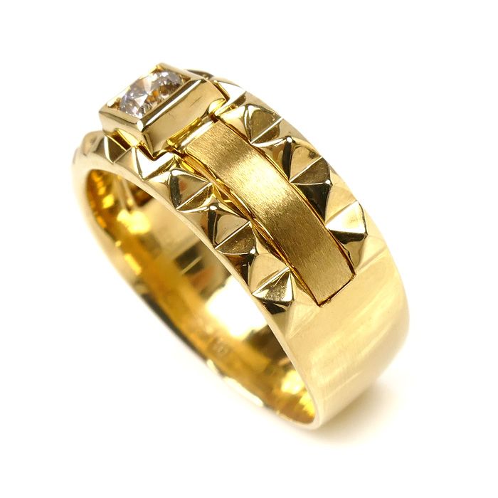 K 18 YG イエローゴールド リング 指輪 ダイヤモンド0.25 ct 18号 7.9 g ユニセックス