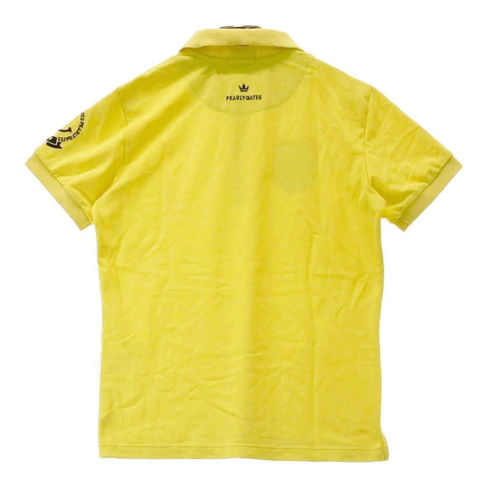 サイズ 4 PEARLY GATES パーリーゲイツ 半袖ポロシャツ ニコちゃん イエロー系 ゴルフウェア メンズ ストスト