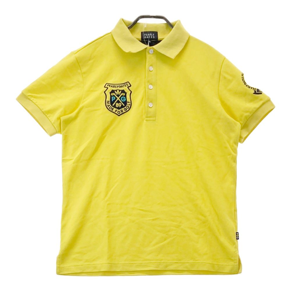 サイズ 4 PEARLY GATES パーリーゲイツ 半袖ポロシャツ ニコちゃん イエロー系 240101547505 ゴルフウェア メンズ ストスト