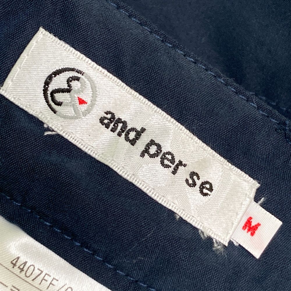  サイズ M AND PER SE アンパスィ 中綿 キュロットスカート ネイビー系 ゴルフウェア レディース ストスト パンツ レディースウェア