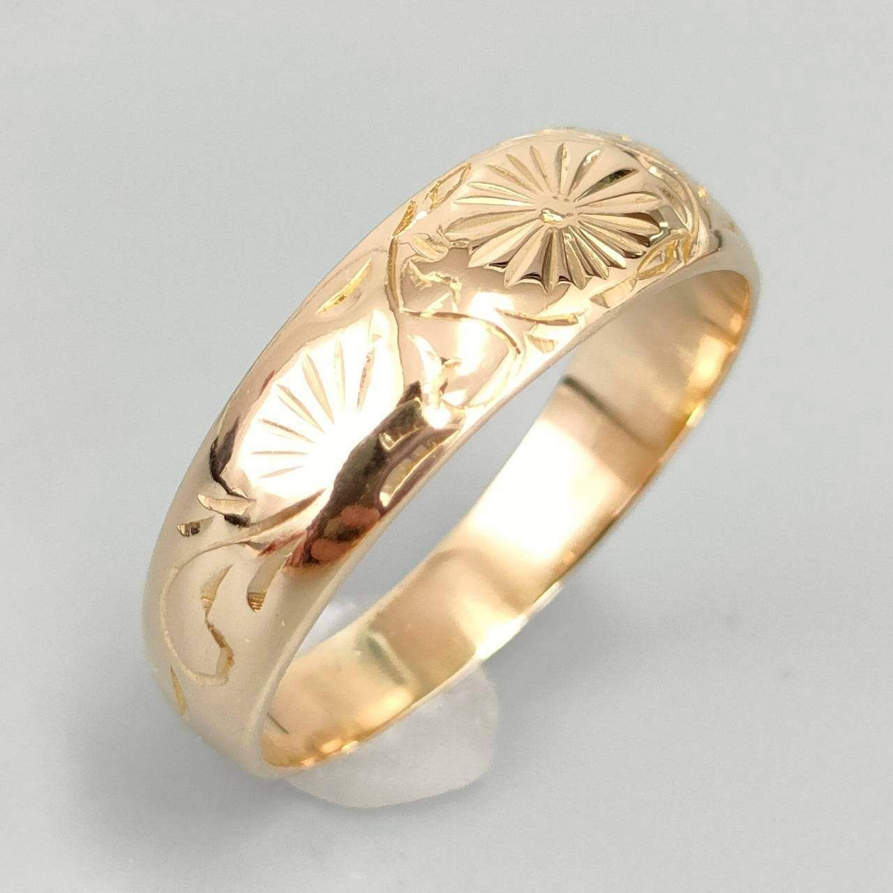 18金 K 18 彫金リング 3.97ｇ 16号 D 416