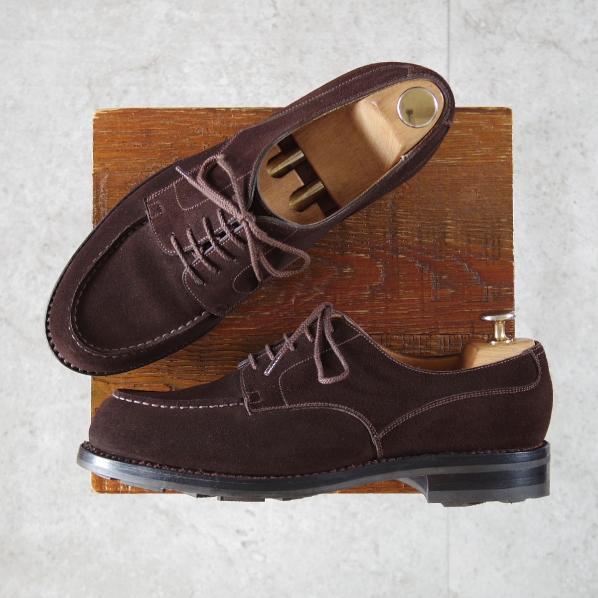 J.M.ウエストン 6.5E 現行定価 176 000- ゴルフ GOLF 641 31ラスト Uチップ スエード 濃茶 Weston ウェストン o065