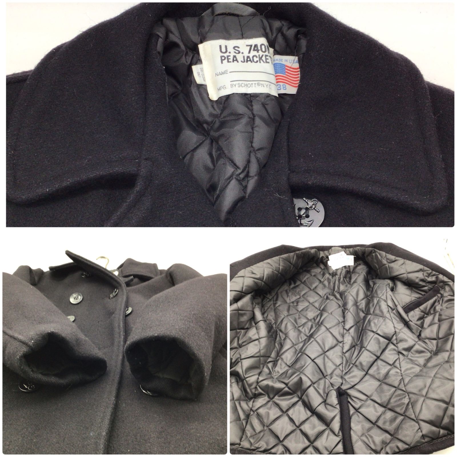 11151 SCHOTT ショット 80〜90年代 U.S.740N PEA JACKET ピーコート