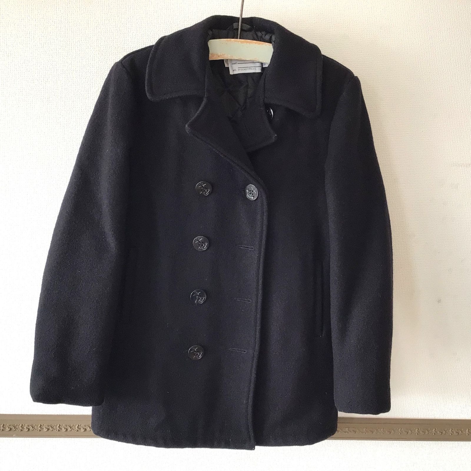 11151 SCHOTT ショット 80〜90年代 U.S.740N PEA JACKET ピーコート ブラック 38 メンズ ヴィンテージ