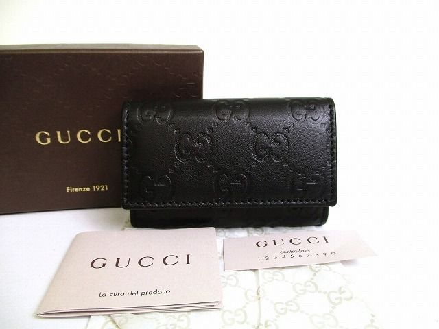 グッチ GUCCI シマ GG レザー 6連 キーケース キーリング メンズ