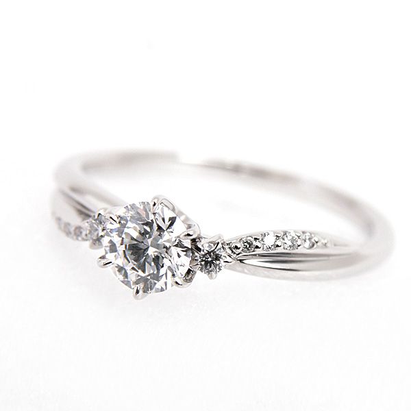 スタージュエリー 指輪 レディース エンゲージメントリング 10号 立爪 ダイヤ 0.400ct 0.05ct D-VS1-3EX プラチナ PT950 STAR JEWELRY