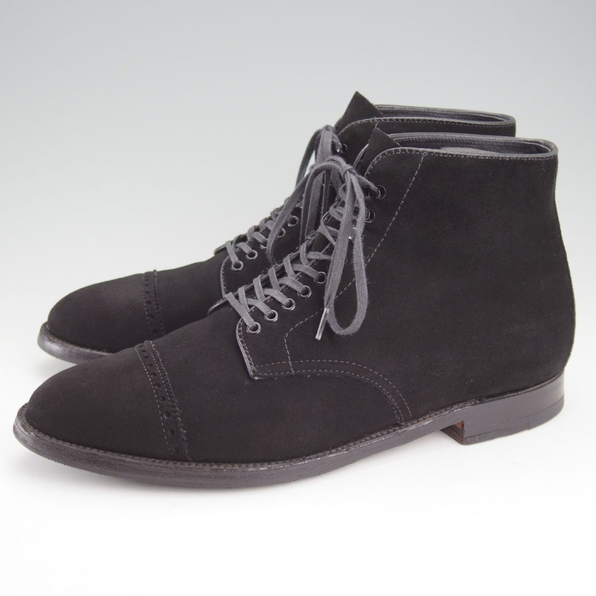 オールデン 9D 現行定価17万円以上 米 LEFFOT別注 D6828F アバディーンラスト レースアップブーツ スエード 黒 ALDEN o072