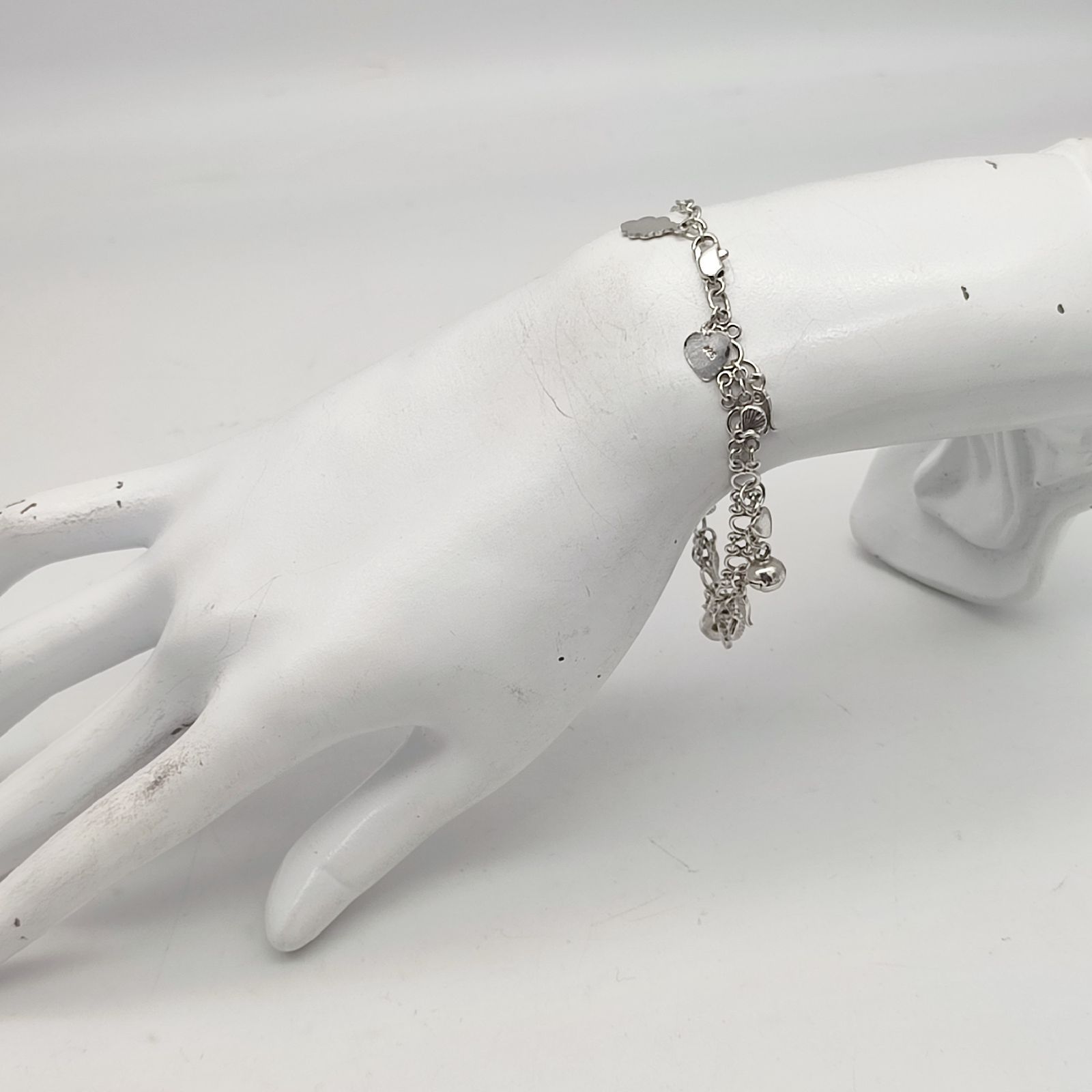 美品】courreges クレージュ シルバーチャームブレスレット SILVER 