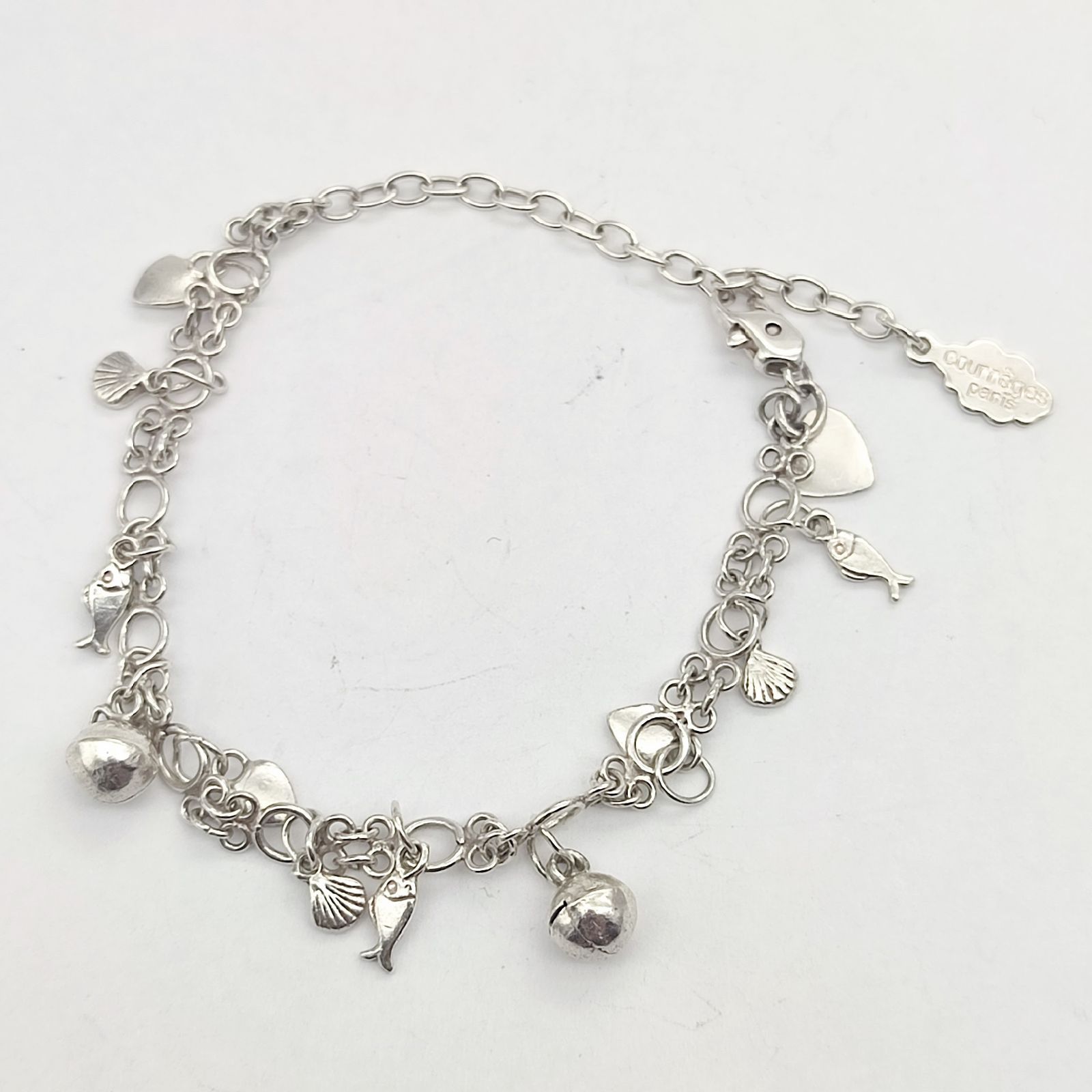 美品】courreges クレージュ シルバーチャームブレスレット SILVER 
