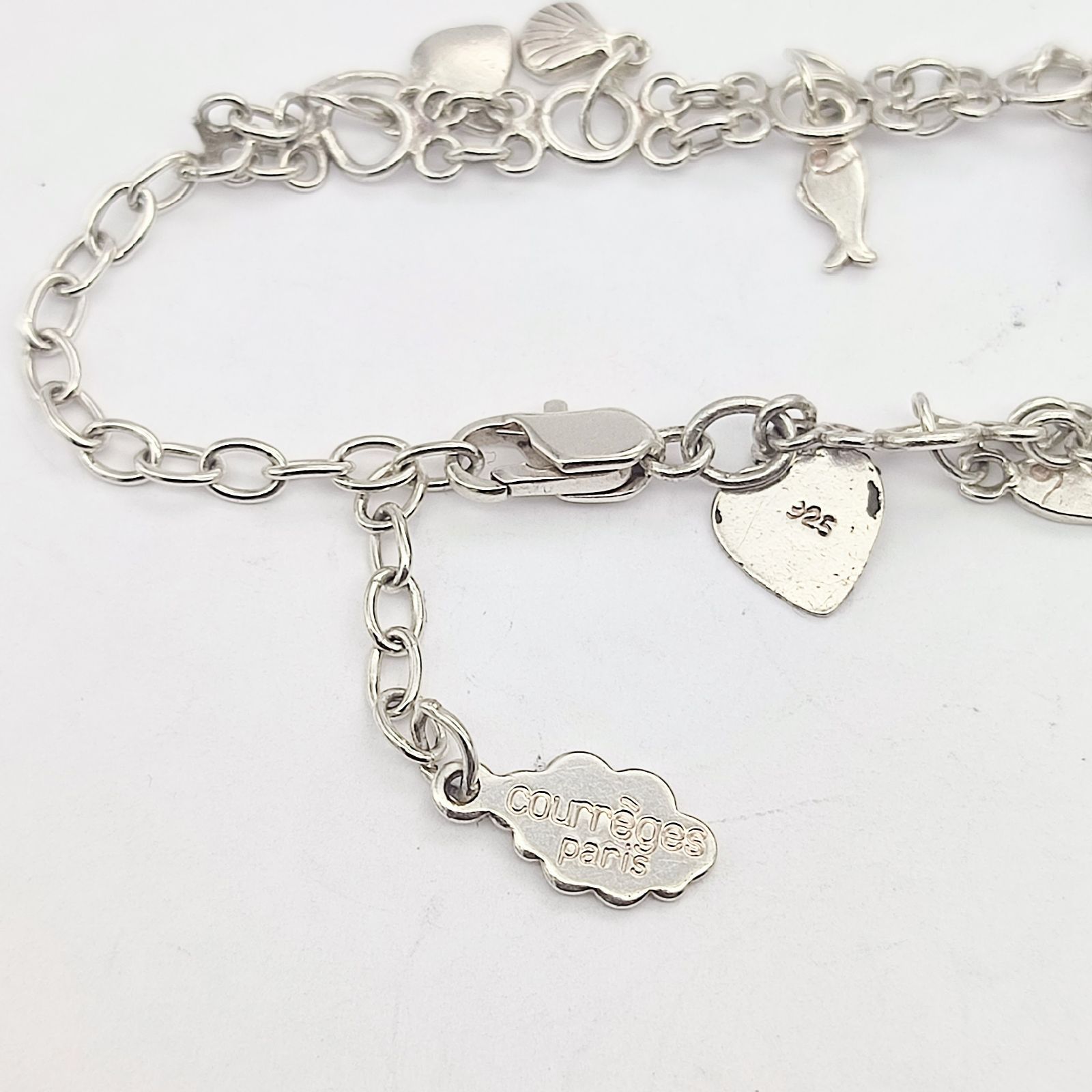 美品】courreges クレージュ シルバーチャームブレスレット SILVER 