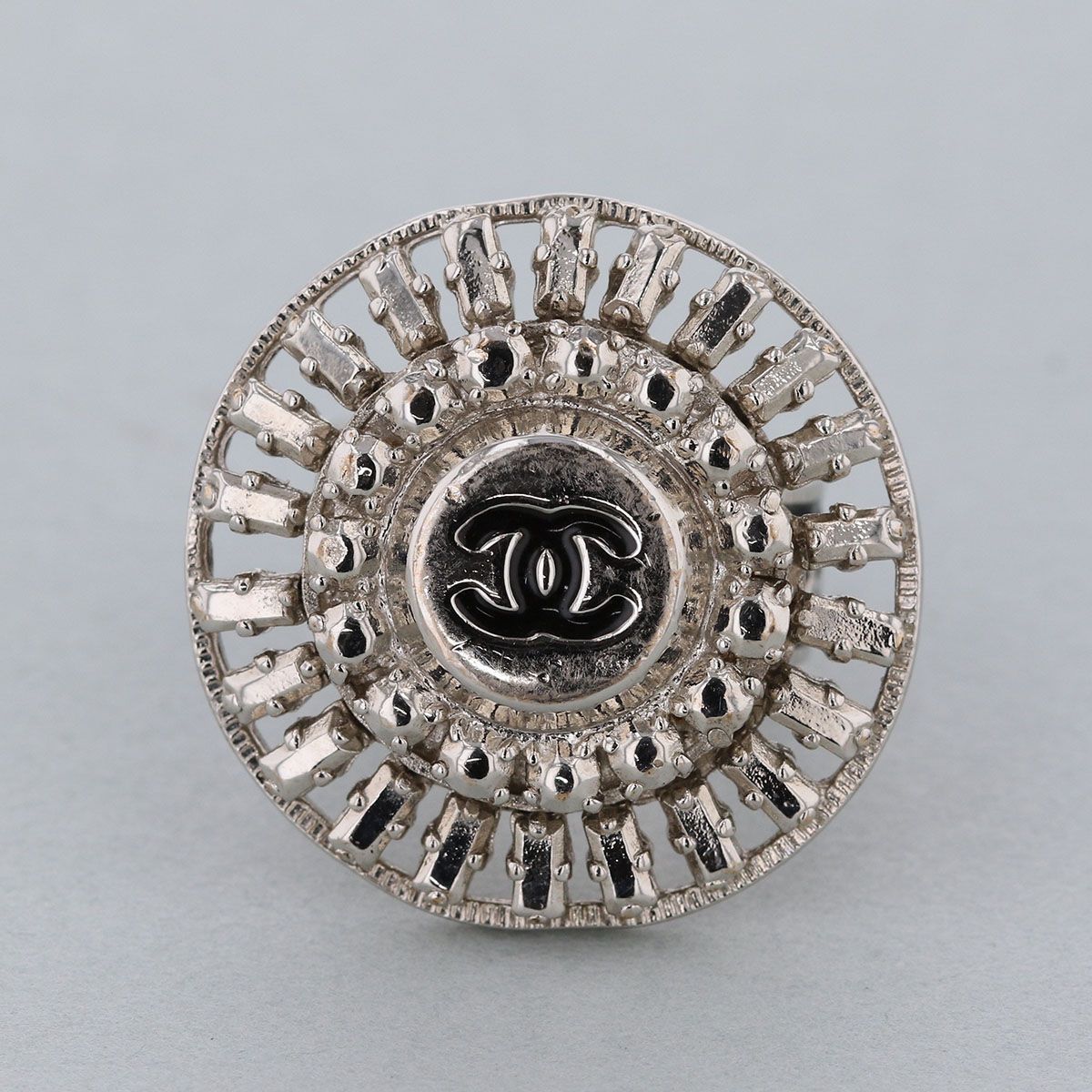 CHANEL シャネル ココマーク リング 指輪 レディース メタル シルバー ブラック