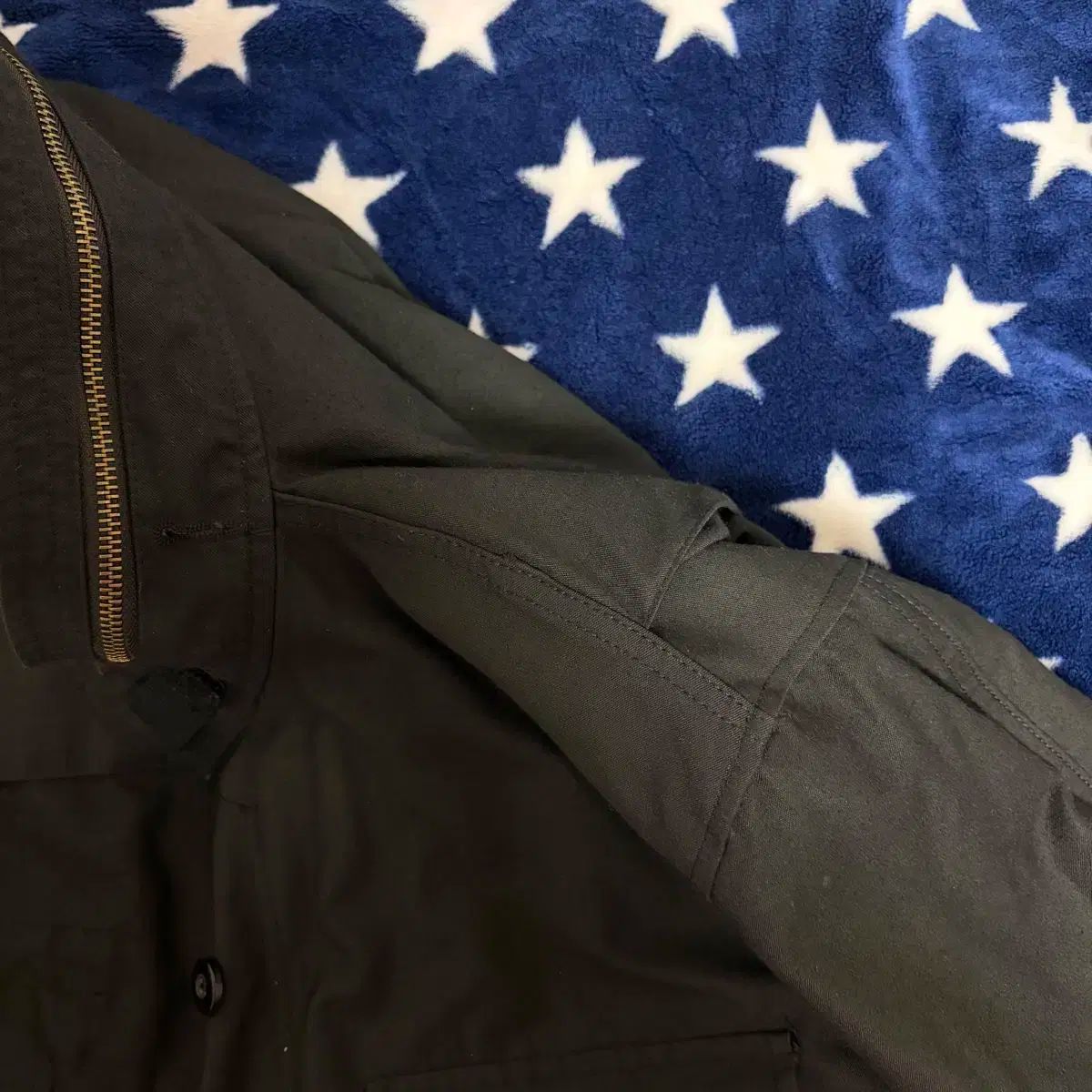 S 肩章 제거 ヒーリコンテックス M-65 フィールド ジャケット ブラック