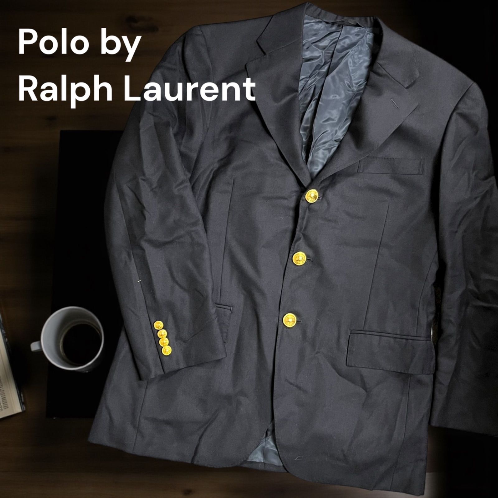 Polo by Ralph Lauren テーラードジャケット ブレザー メンズ ジャケット 金ボタン ポロ ラルフローレン ブルゾン ビンテージ