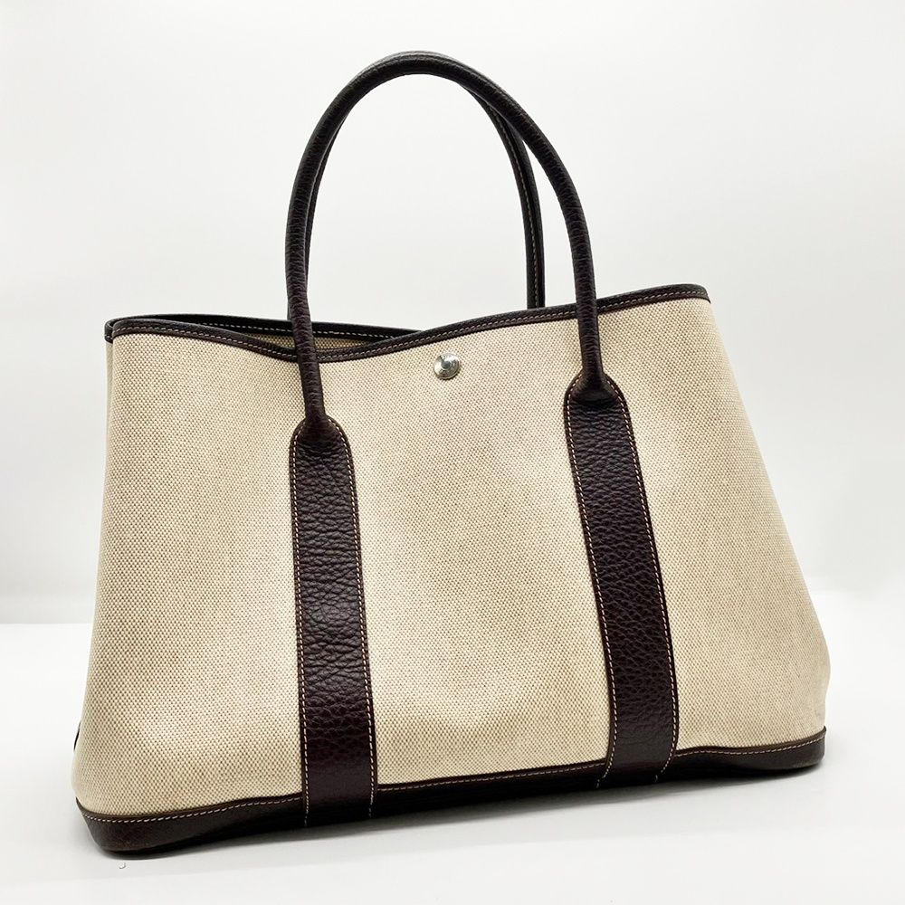 エルメス ガーデンパーティPM トートバッグ マロン レディース レザー トワルアッシュ ベージュ HERMES ABランク
