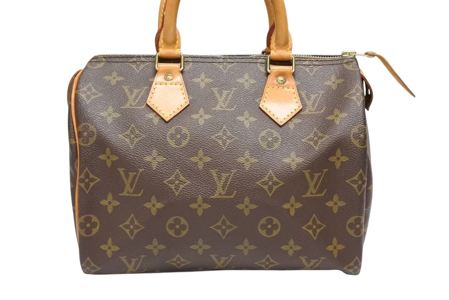 LOUIS VUITTON ルイヴィトン スピーディー25 ハンドバック M41528 モノグラム PVC レザー ブラウン ゴールド金具 4b009035