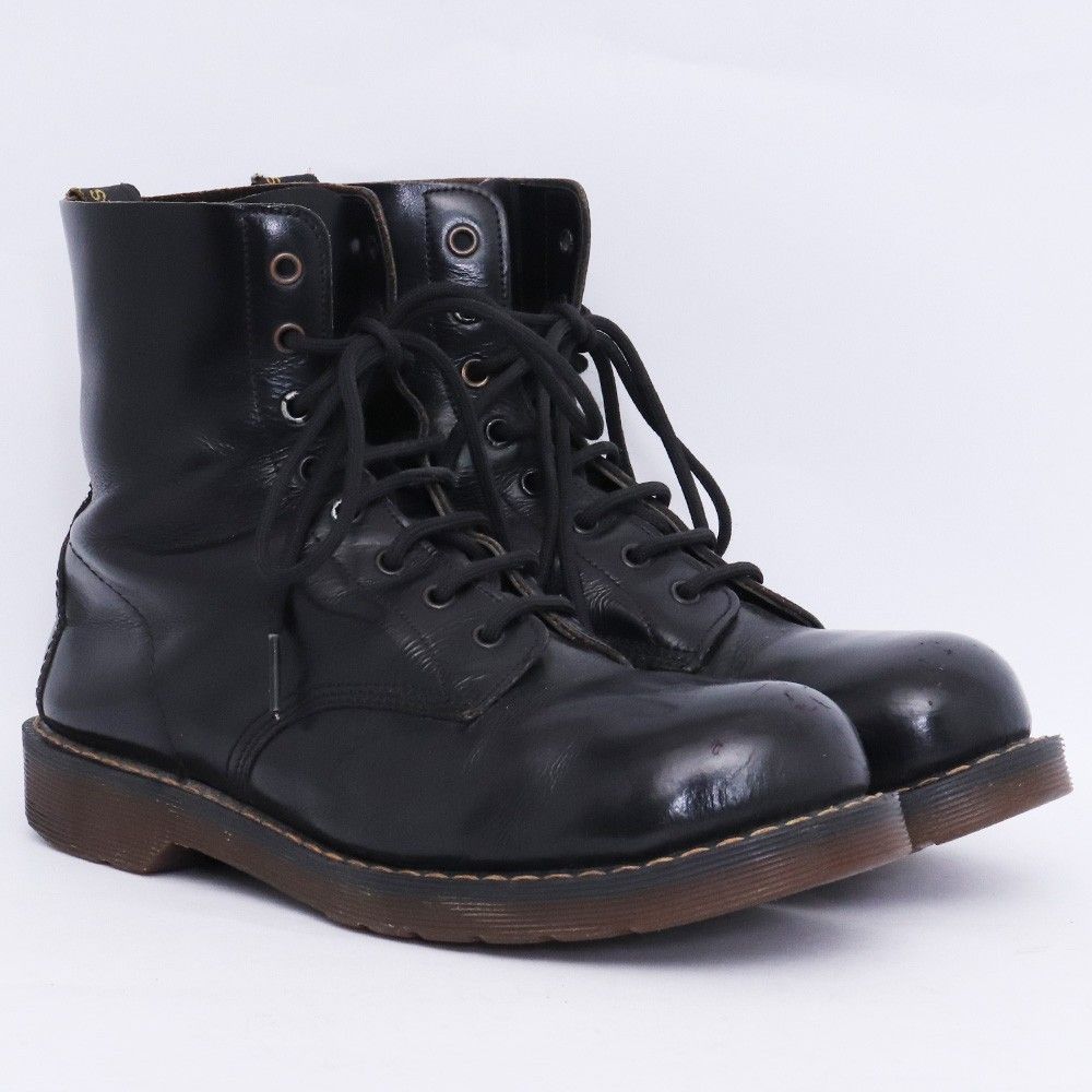 DR. MARTENS 90s ホワイト社製造 イングランド製 スチールトゥ 8ホールブーツ サイズ不明 ブラック