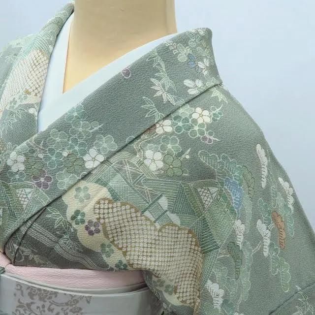 百華❀Y3867◇正絹 仕付け糸付 手縫い仕立て 付下げ 着物 - メルカリ