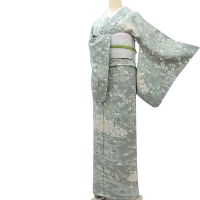 百華❀Y3867◇正絹 仕付け糸付 手縫い仕立て 付下げ 着物 - メルカリ