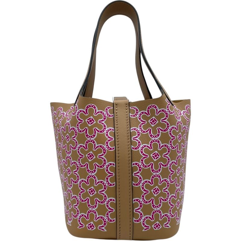 エルメス HERMES ピコタンロックマイクロ U刻 チャイ ピンク ホワイト SV金具 ラッキーデイジー スイフト レディース ハンドバッグ