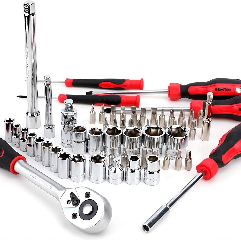 工具セット 427点 DIY 家具組み立て 自動車修理に カーボンスチール製 高耐久 EVA保護ケース付き コンパクトメジャー付属 ホームリペア バイクメンテナンス