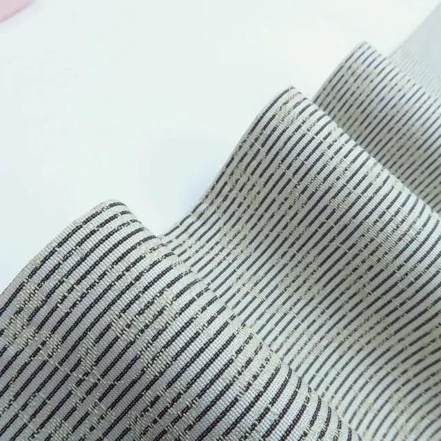 百華❀Y3869◇美品 正絹 縫い一つ紋 手縫い仕立て 縦縞 お召 着物 単品