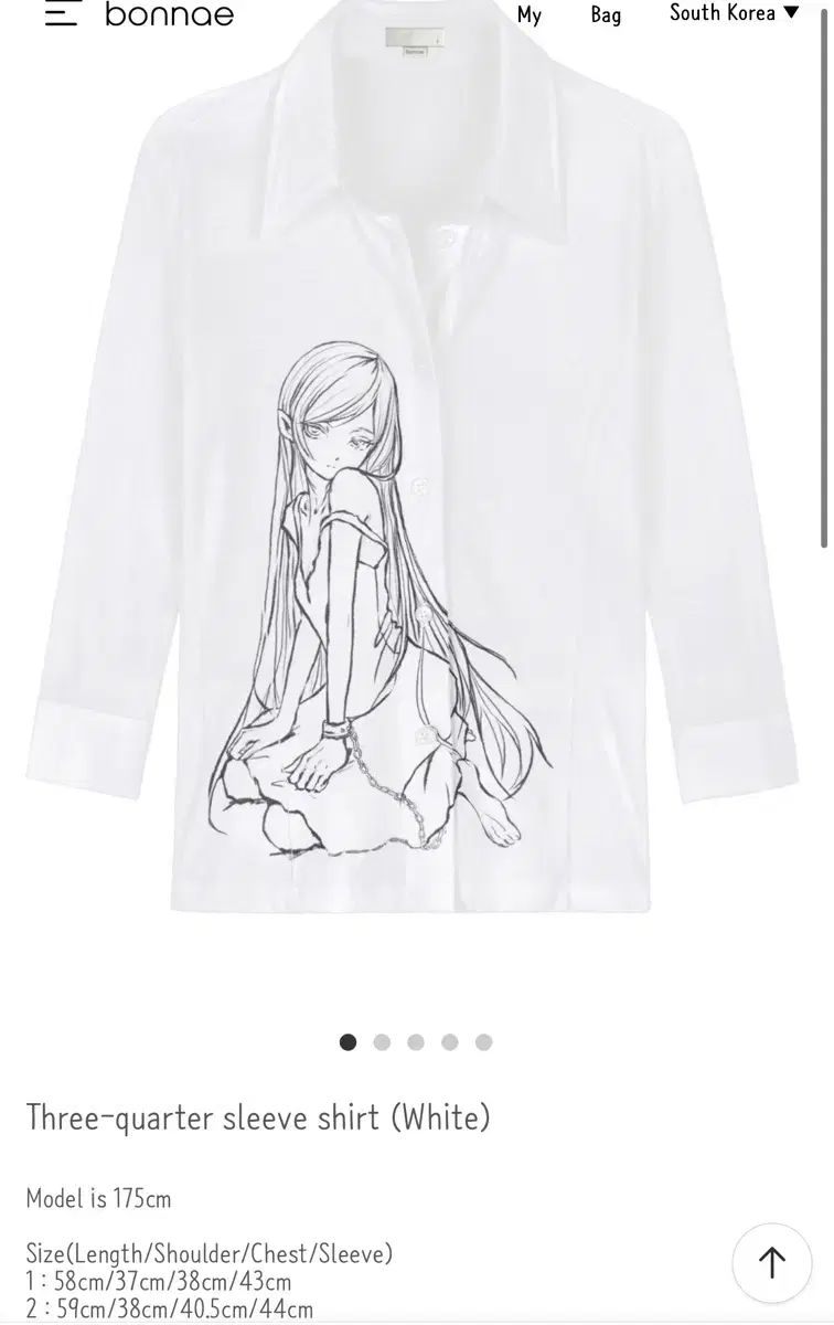 シズニルック bonnae three-quarter sleeve 白 1 Bonnae Three-quarter sleeve shirt (White - メルカリ