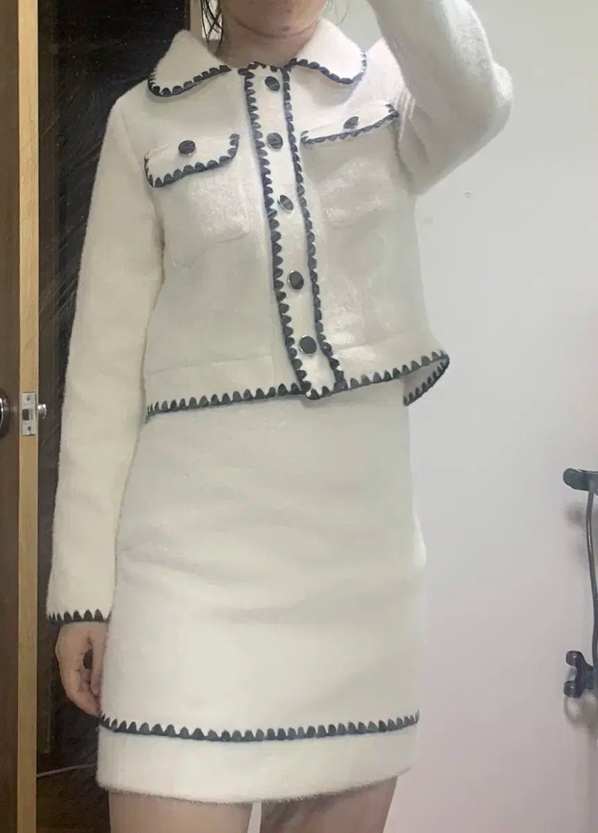 コート アイボリー ツイード ジャケット セット クリスマス 年末