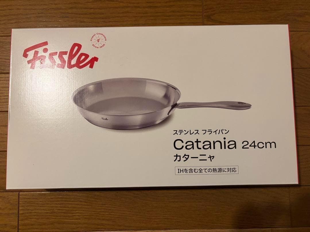 未使用 フィスラー カターニャ ステンレスフライパン24cmガラス蓋付き