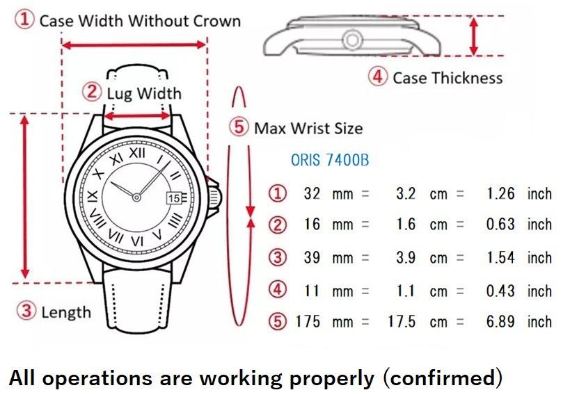 稼動品 ストラップ オリス ORIS ビッグクラウン ポインターデイト 7400B 自動巻き シルバー文字盤 ユニセックスウォッチ