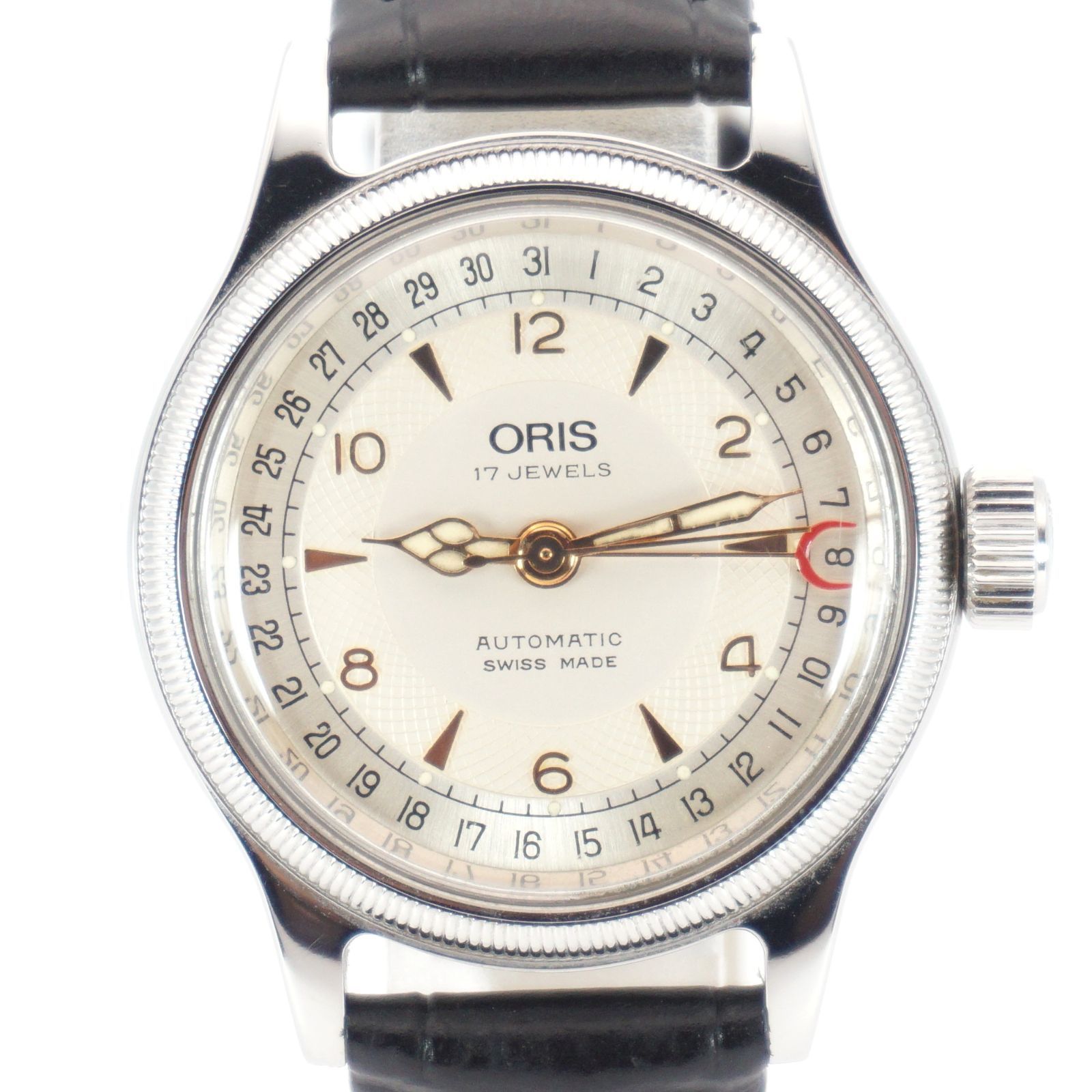 稼動品 ストラップ オリス ORIS ビッグクラウン ポインターデイト 7400B 自動巻き シルバー文字盤 ユニセックスウォッチ