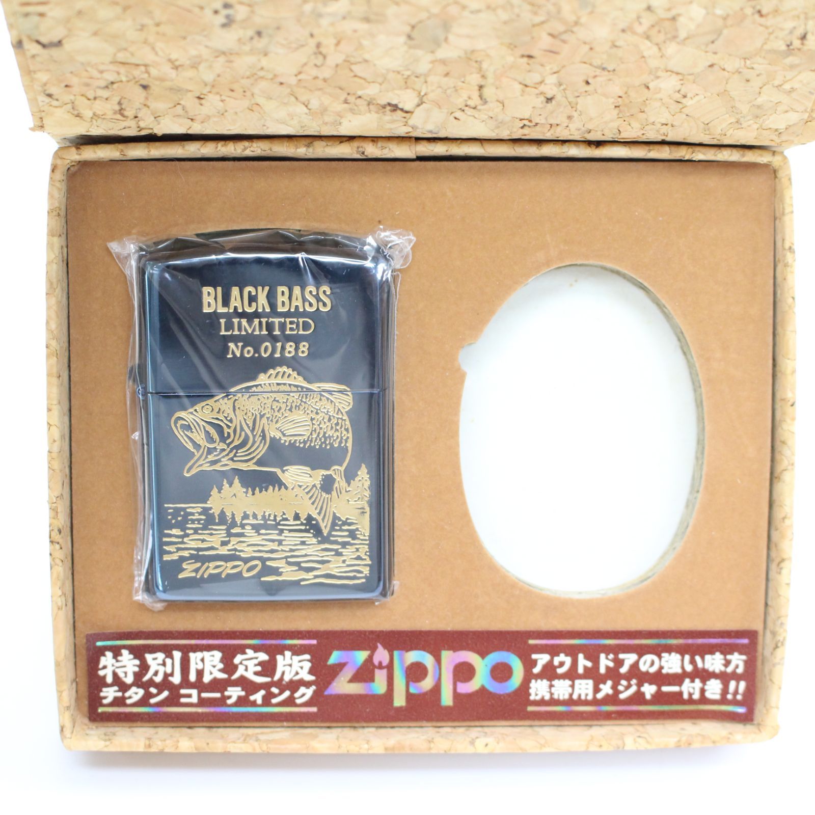 636)【未開封品】Zippo BLACK BASS LIMITED No.0188 チタンコーティング 限定版 ブラックバス