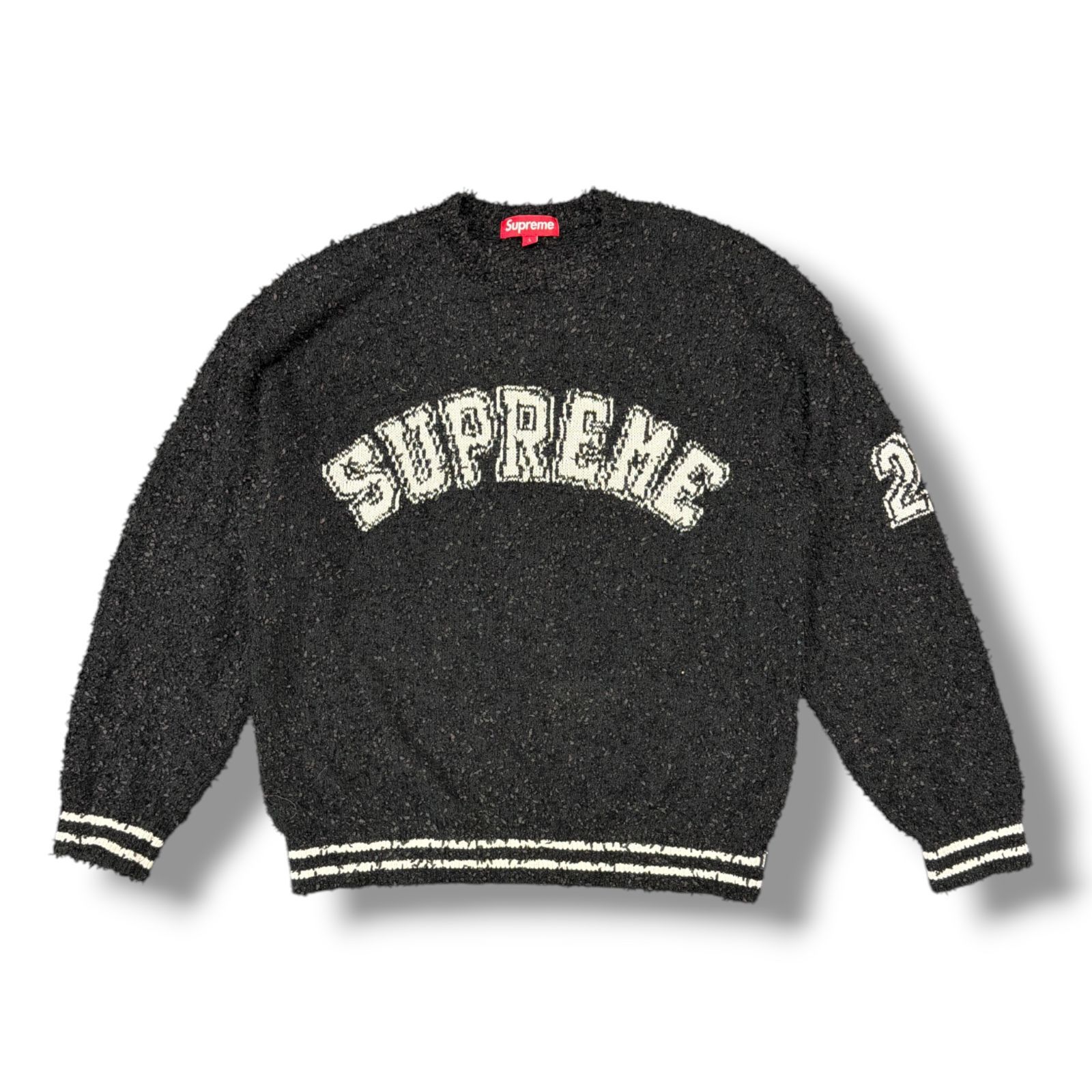 正規 Supreme 25 SS Textured Arc Sweater テクスチャーアクリルセーター ニット シュプリーム ブラック L 2402 M 5