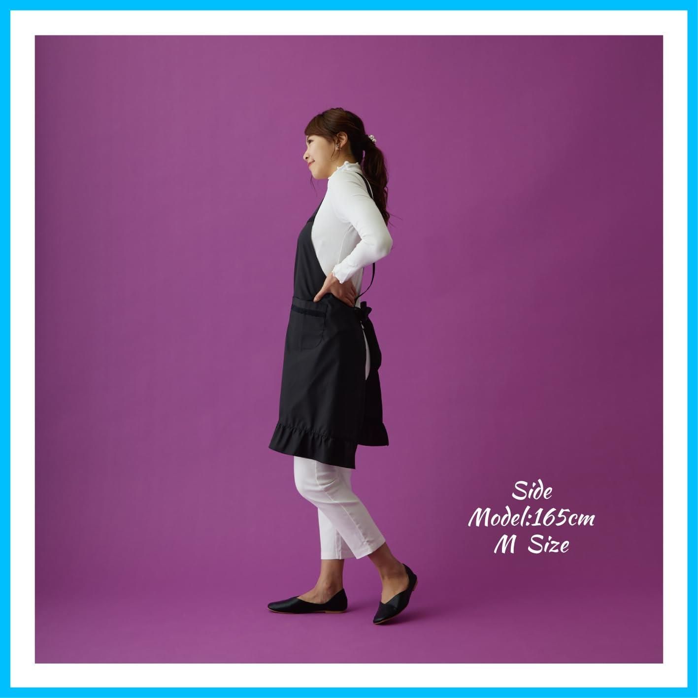 在庫 L M カフェ レトロ フリル レディース ホワイト 白 ブラック 黒 シンプル 葬式 大掃除 無地 おしゃれ かわいい 礼装用 レース 洋サロン サロンエプロン フォーマル 冠婚葬祭 バッククロス エプロン HoowLet