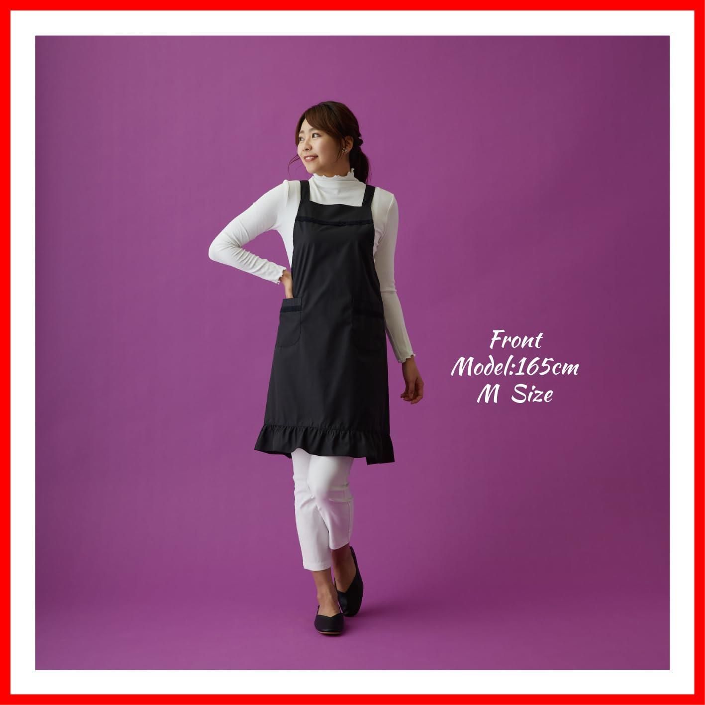 商品 洋サロン レース 礼装用 かわいい サロンエプロン おしゃれ 無地 大掃除 フォーマル 葬式 シンプル 冠婚葬祭 黒 ブラック 白 バッククロス ホワイト レディース フリル エプロン レトロ カフェ HoowLet M L