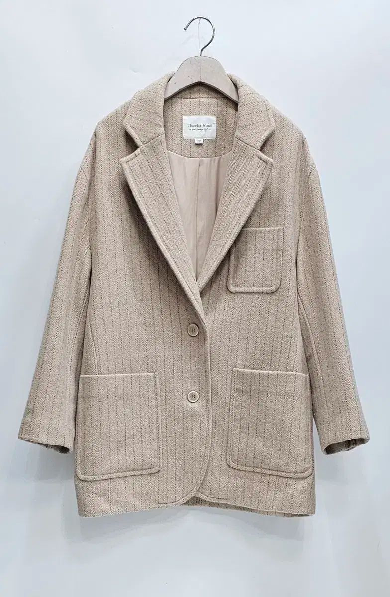 サースデーアイランド オーバーサイズ ストライプ ロング ジャケット