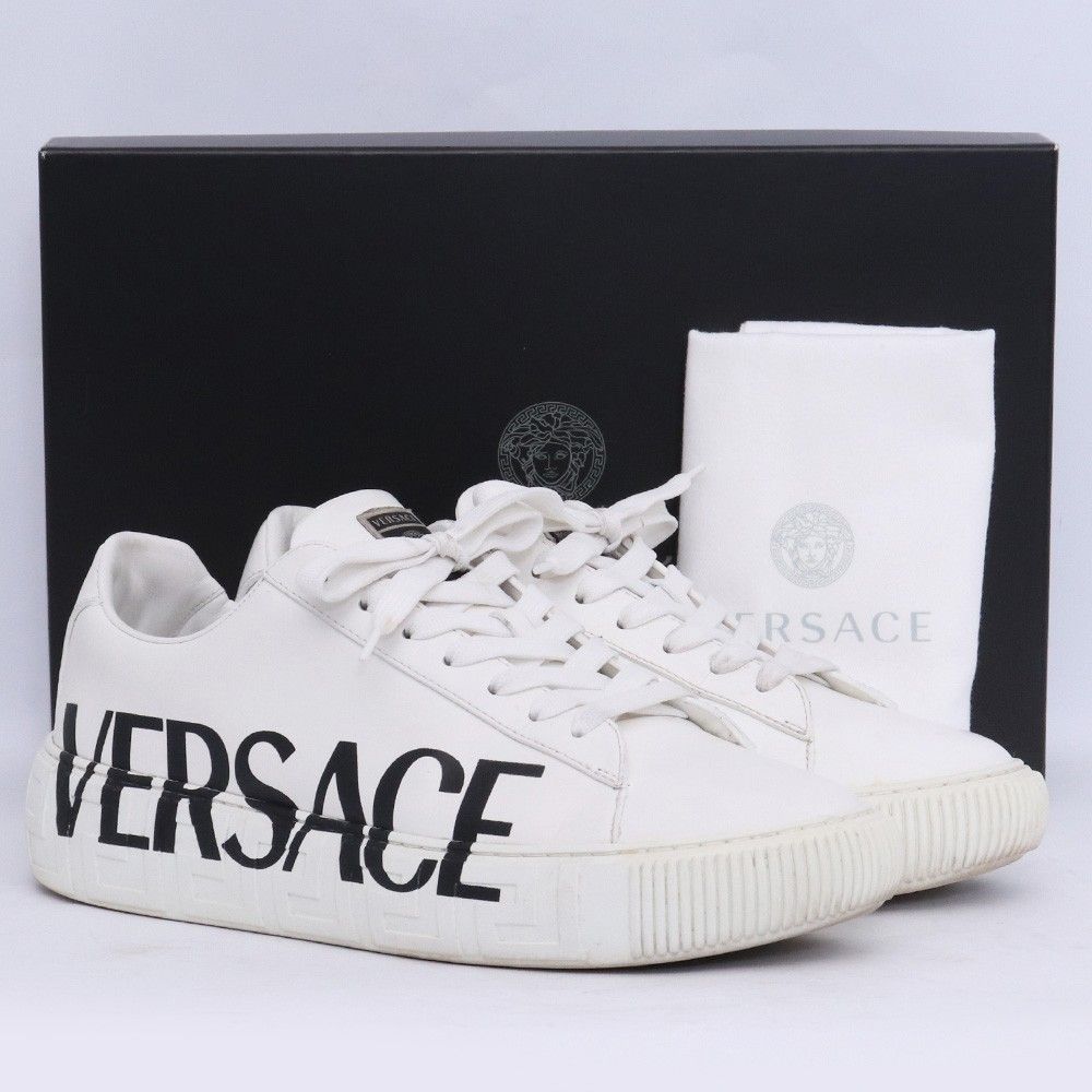 VERSACE グレカ ロゴ スニーカー サイズ42 ホワイト DSU8404 DV51G D0141