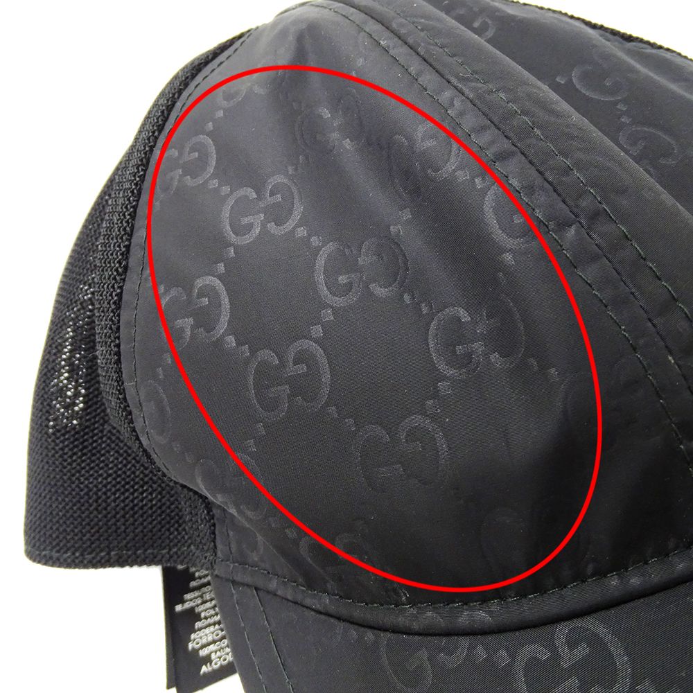 グッチ GUCCI キャップ メンズ ブランド GGナイロン ブラック サイズXL
