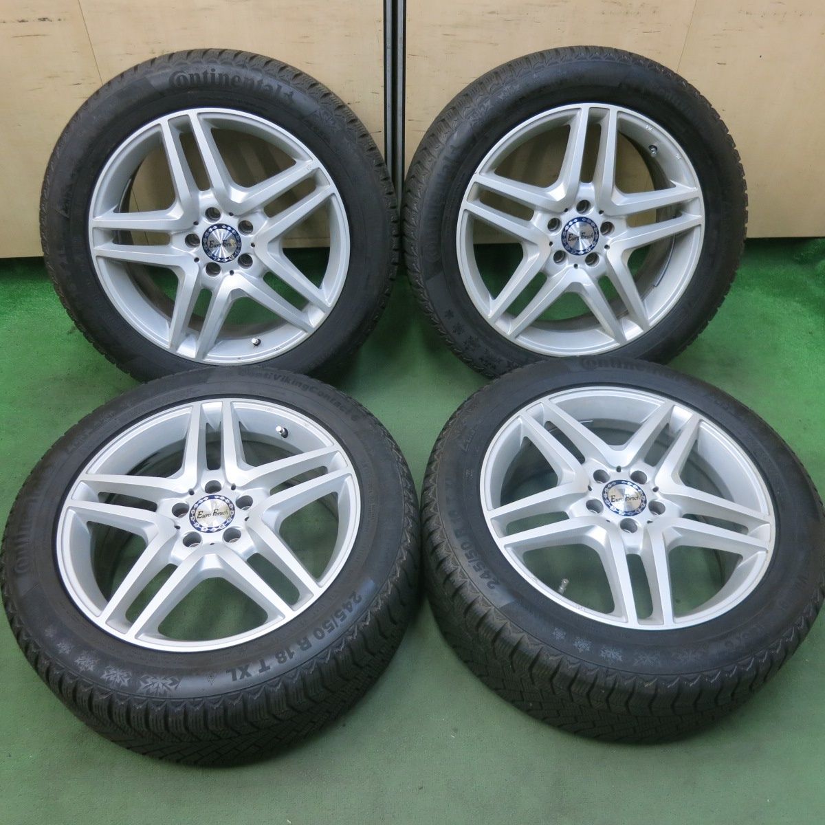 バリ溝 9分 ベンツ 等 EuroForsch 245 50 R 18 スタッドレス コンチネンタル コンチバイキング コンタクト6 ユーロフォルシュ 18インチ PCD 112 5 H ス