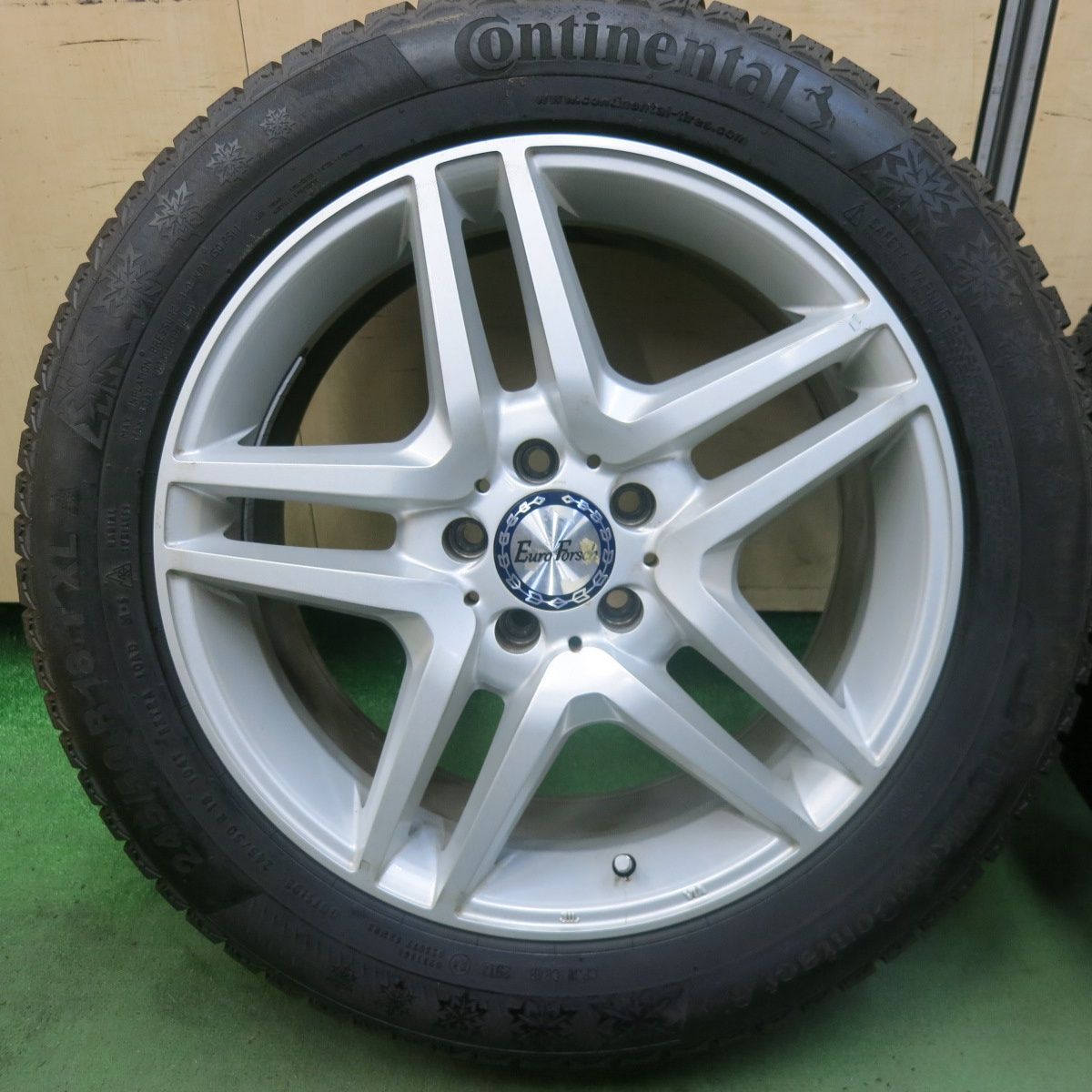 バリ溝 9分 ベンツ 等 EuroForsch 245 50 R 18 スタッドレス コンチネンタル コンチバイキング コンタクト6 ユーロフォルシュ 18インチ PCD 112 5 H ス