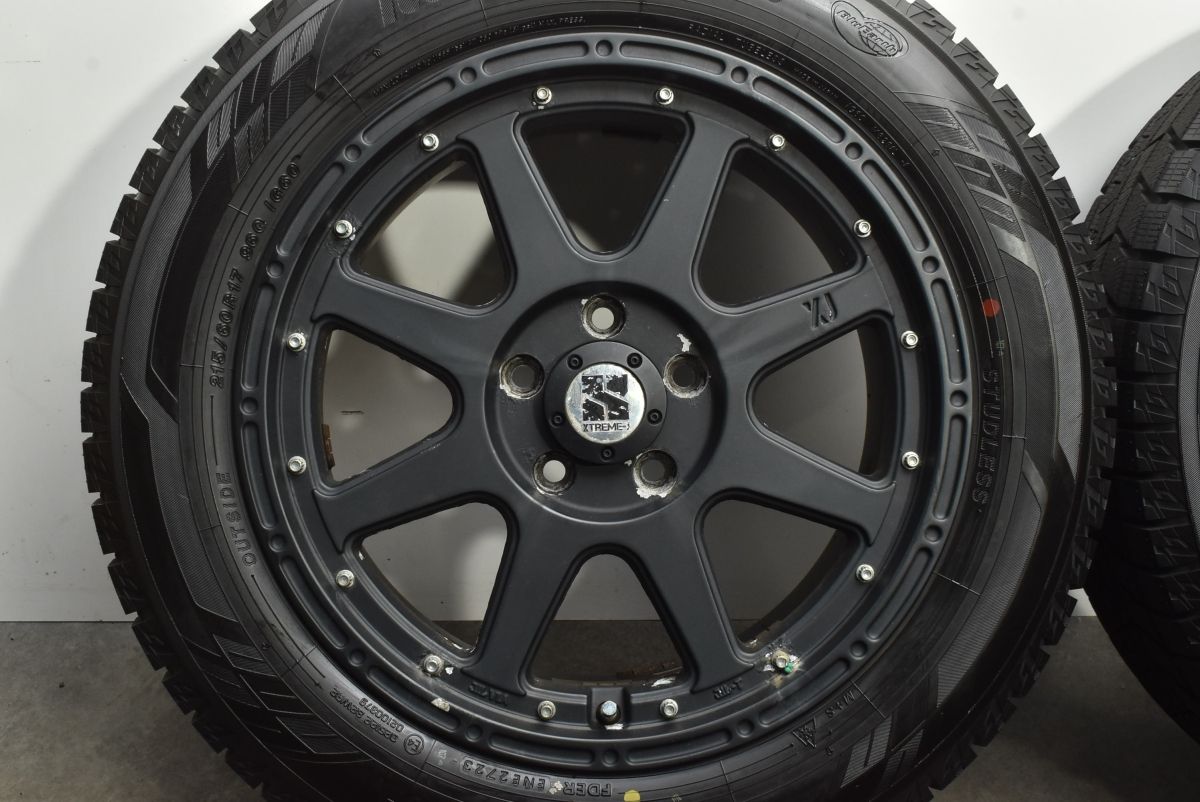 【バリ溝】MLJ エクストリームJ 17in 7.5J +38 PCD114.3 ヨコハマ アイスガード iG60 215/60R17 アルファード カローラクロス オデッセイ