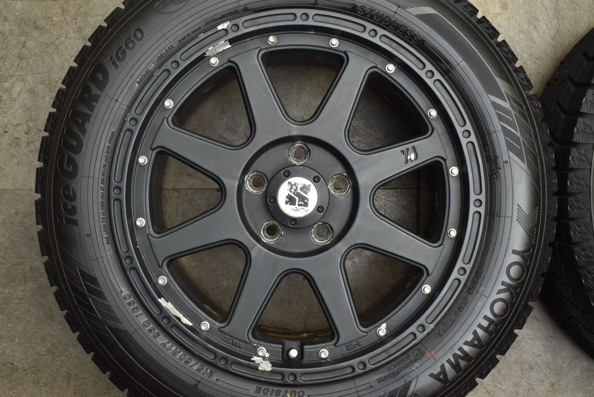 【バリ溝】MLJ エクストリームJ 17in 7.5J +38 PCD114.3 ヨコハマ アイスガード iG60 215/60R17 アルファード カローラクロス オデッセイ