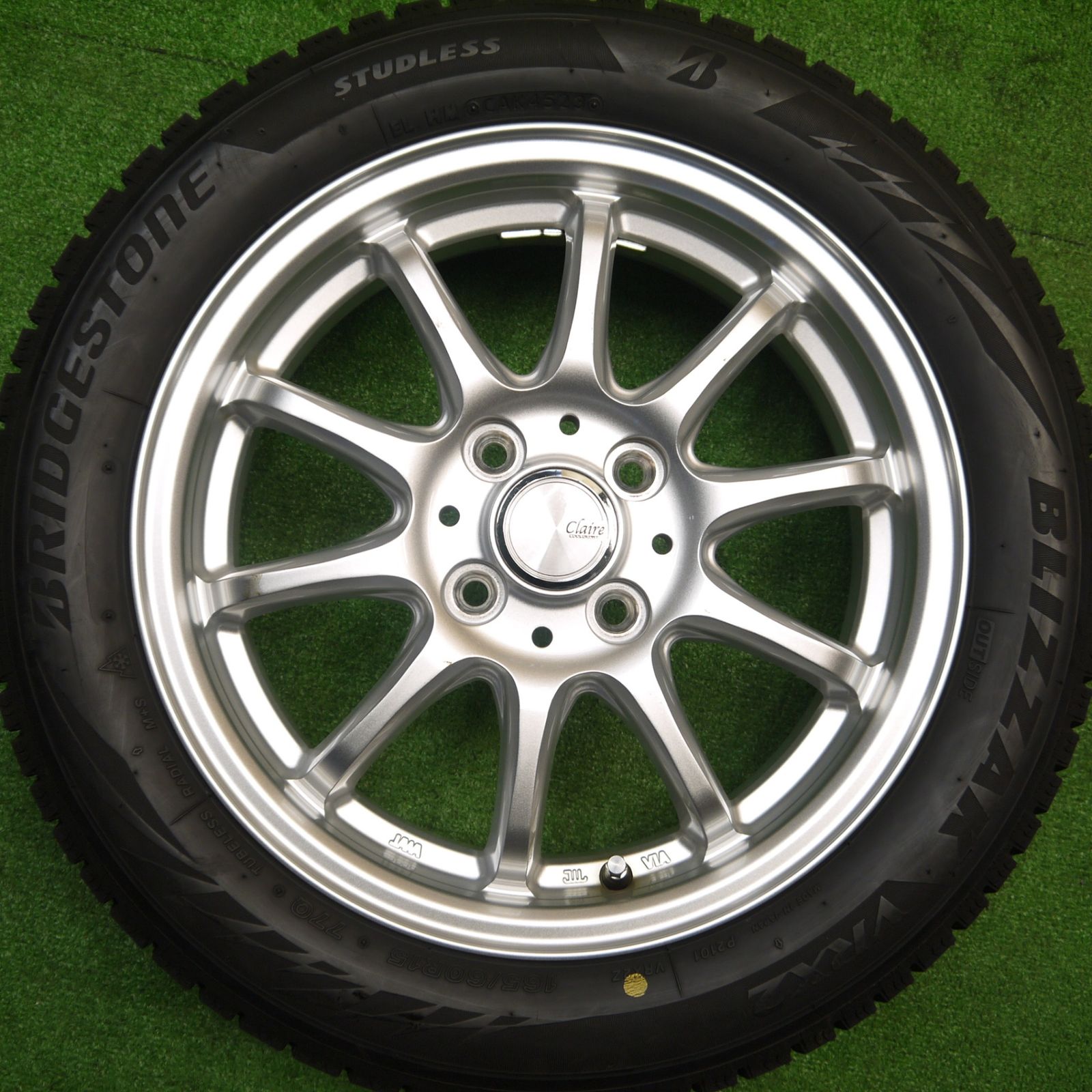  バリ溝 23年 キレイ ほぼ10分 スタッドレス 165 60 R 15 ブリヂストン ブリザック VRX 2 Claire クレール 15インチ ソリオ ハスラー 等 PCD 100 4 H ス 15インチ タイヤ ホイールセット