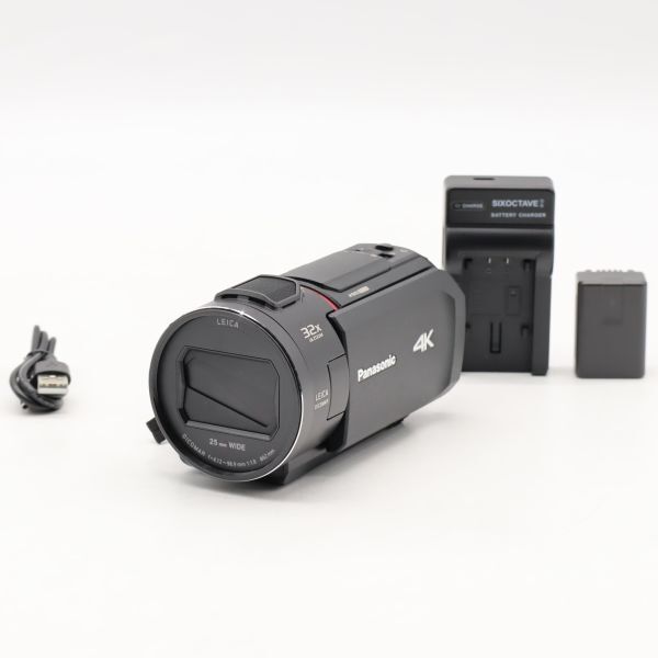 パナソニック Panasonic 4K デジタルビデオカメラ 内蔵メモリー64GB 5軸ハイブリッド手振れ補正 光学24倍ズーム ブラック HC-VX2MS-K