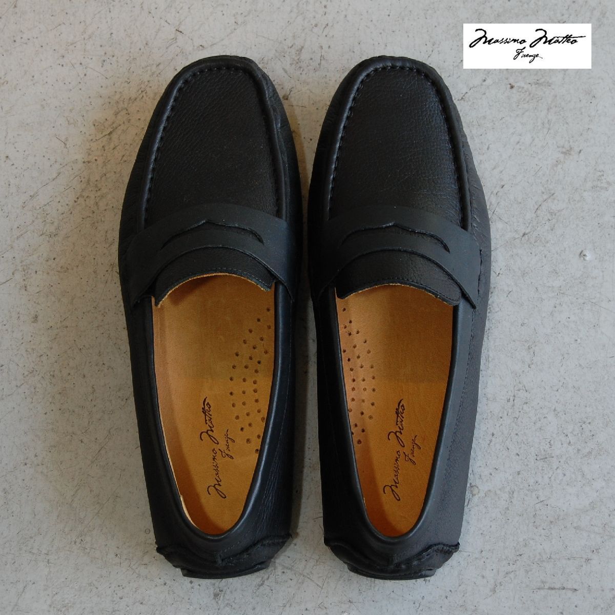 MASSIMO MATTEO PITSTOP PENNY Black マシモ マテオ ペニー コイン ローファー ブラック 黒 スリッポン ドライビング ベネチアン レザー メンズ アメリカ 海外