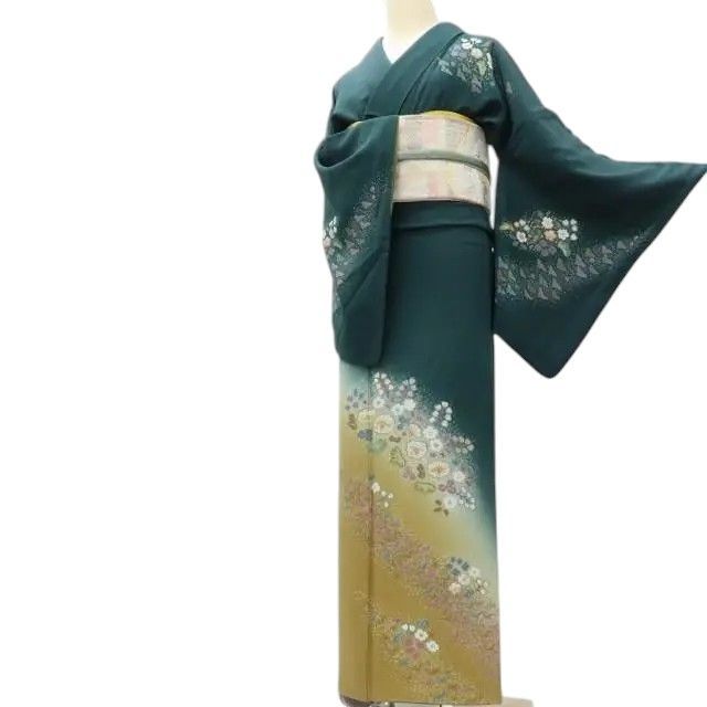 百華 Y3698◇美品 正絹 吉野一廉落款 作家物 辻が花 手縫い仕立て 訪問