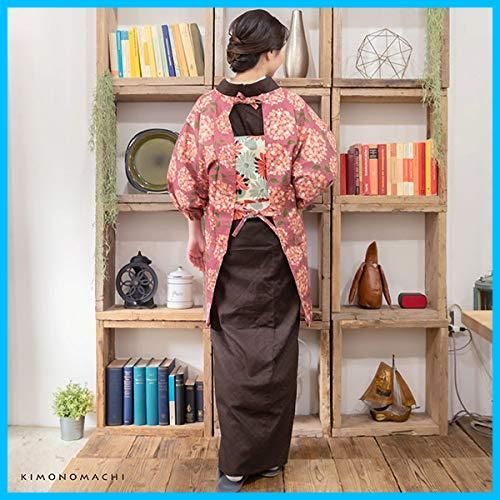  京都きもの町 ロング丈 割烹着 ラズベリー ブーケ エプロン キッズファッション小物